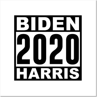 Biden Harris 2020 Black and White Posters and Art